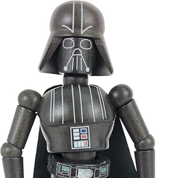 HTF Disney Galaxy's Edge Star Wars Wooden Darth Vader Bendable Toy Figurine - Picture 12 of 16